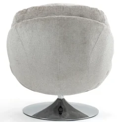 Fauteuil pivotant en velours taupe - Topi
