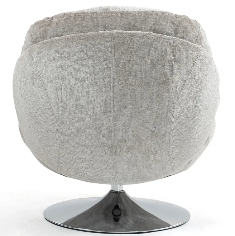 Fauteuil pivotant en velours taupe - Topi