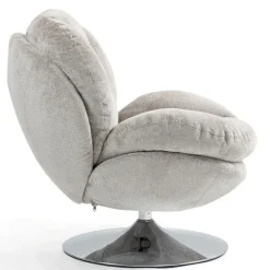 Fauteuil pivotant en velours taupe - Topi