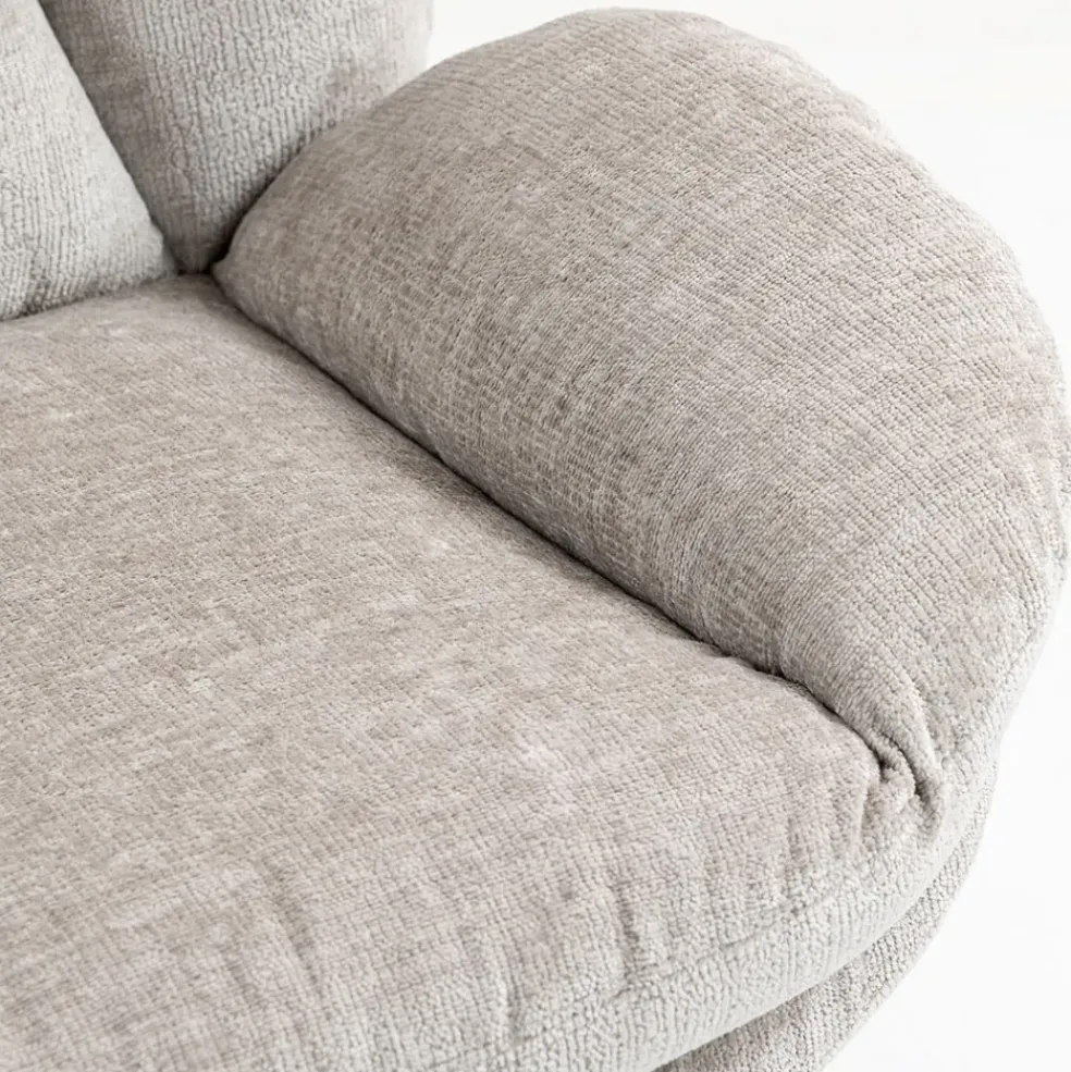 Fauteuil pivotant en velours taupe - Topi