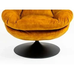 Fauteuil pivotant en velours ocre - Topi