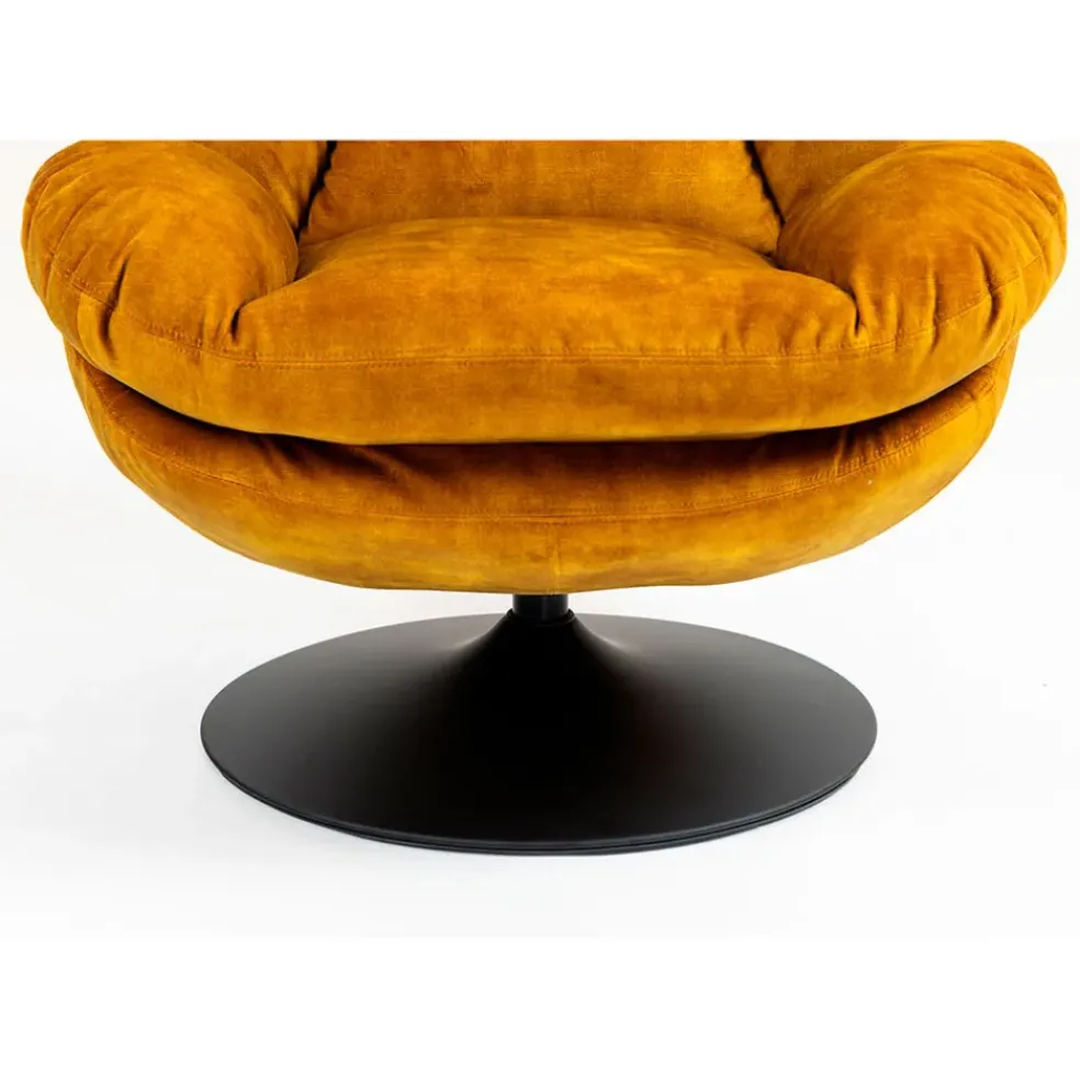 Fauteuil pivotant en velours ocre - Topi