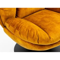 Fauteuil pivotant en velours ocre - Topi