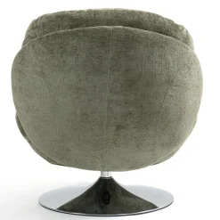 Fauteuil pivotant en velours kaki - Topi
