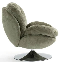 Fauteuil pivotant en velours kaki - Topi