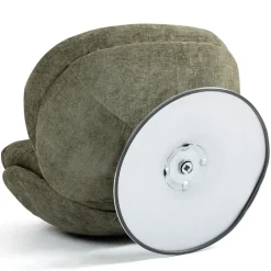 Fauteuil pivotant en velours kaki - Topi