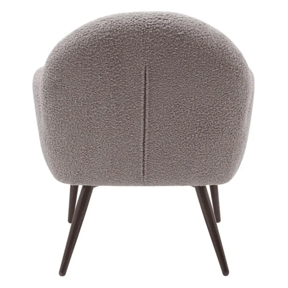 Fauteuil tissu effet laine bouclette gris foncé - Oria