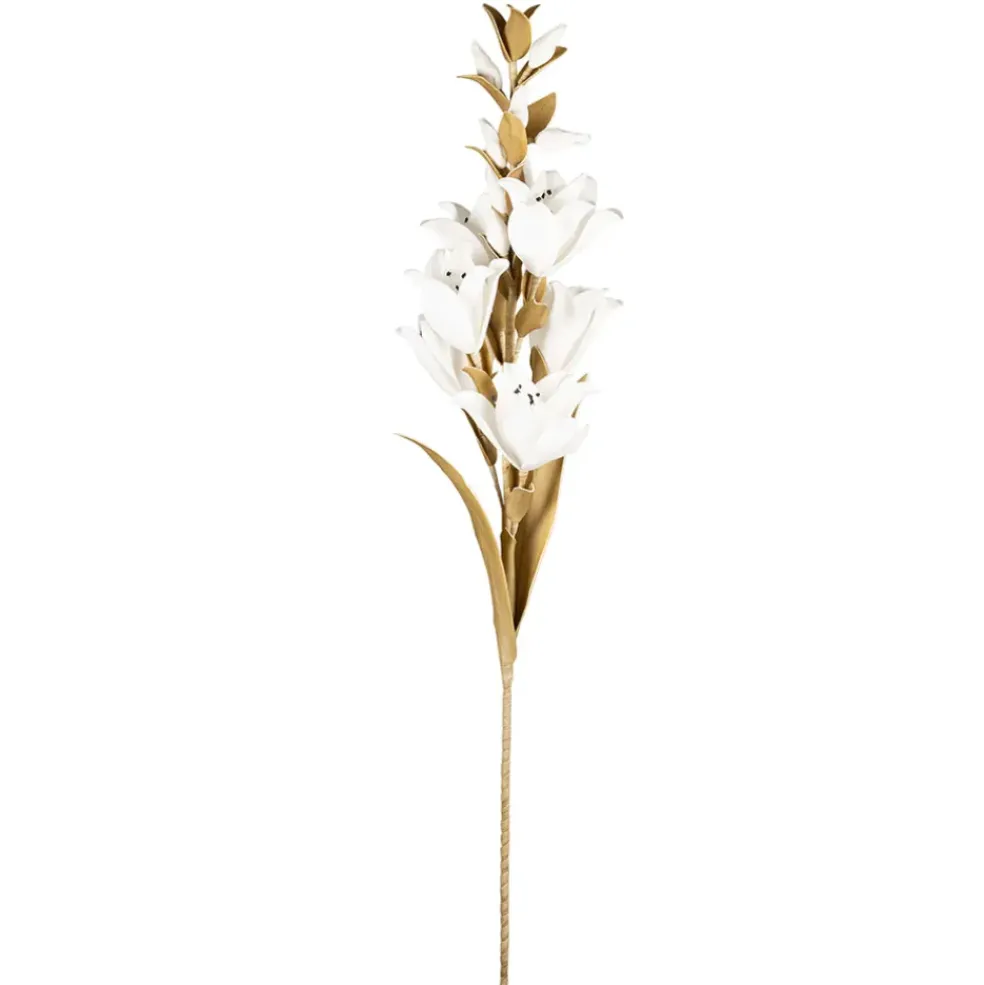 Fleur artificielle kaki et blanc h108cm - Fleur