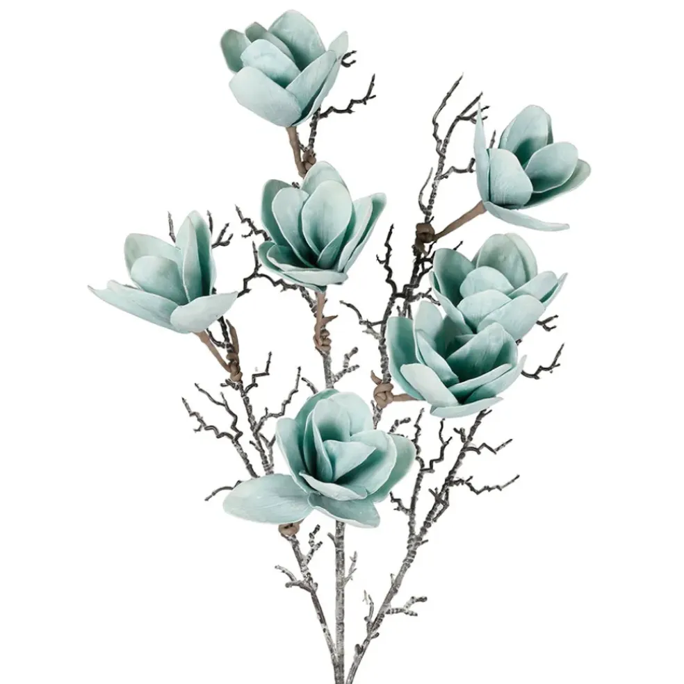 Fleur artificielle Magnolia turquoise h107cm