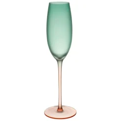 Flute en cristallin vert et corail givré 22cl - Adria