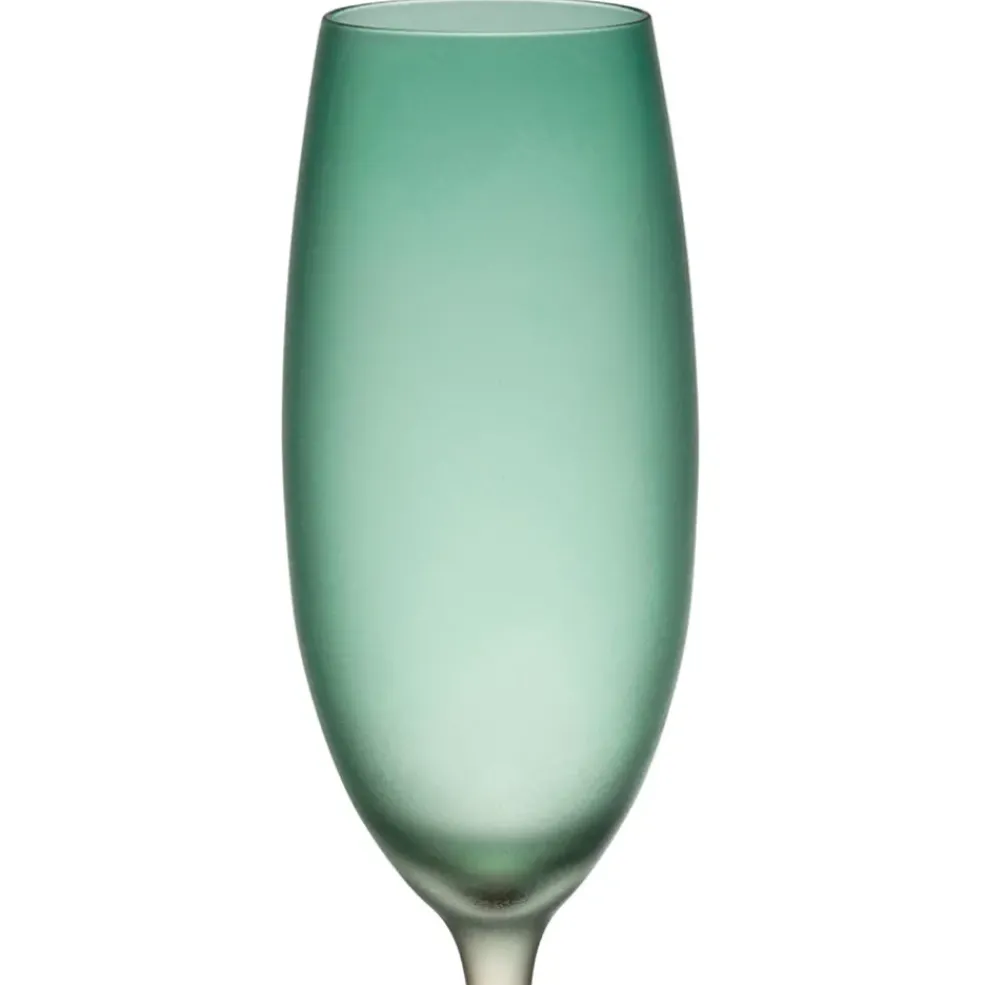 Flute en cristallin vert et corail givré 22cl - Adria