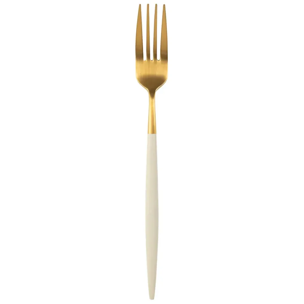 Fourchette en inox ivoire et doré - Barisa