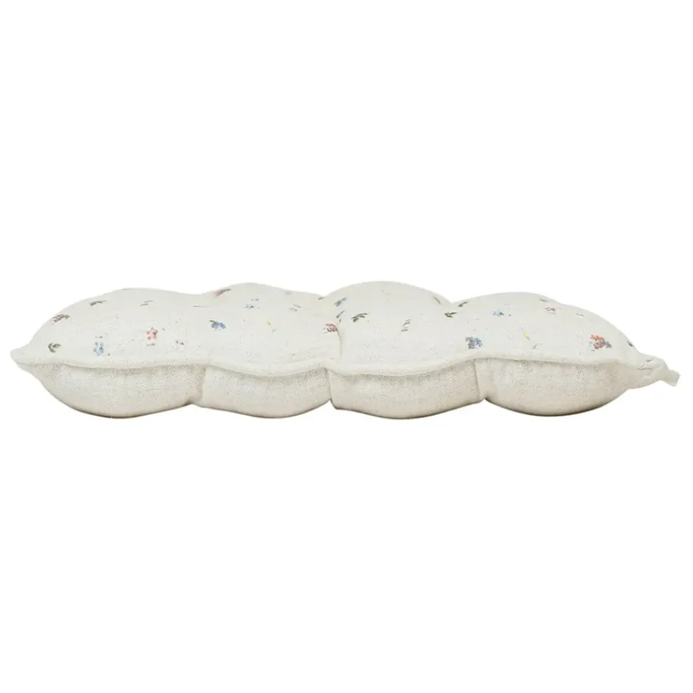 Galette chaise carrée p'tite fleur naturel 40x40cm en coton