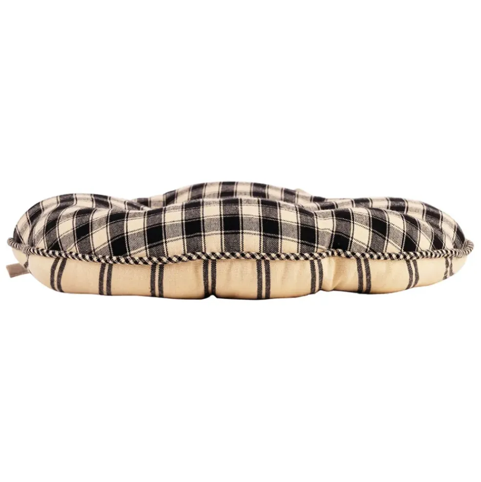 Galette chaise ronde en coton noir d40cm - Campagne