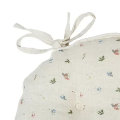 Galette chaise ronde p'tite fleur naturel d40cm en coton