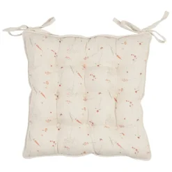 Galette de chaise en coton beige 40x40cm - Lucile