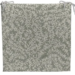 Galette de chaise extérieure en coton vert 40x40cm - Cueillette