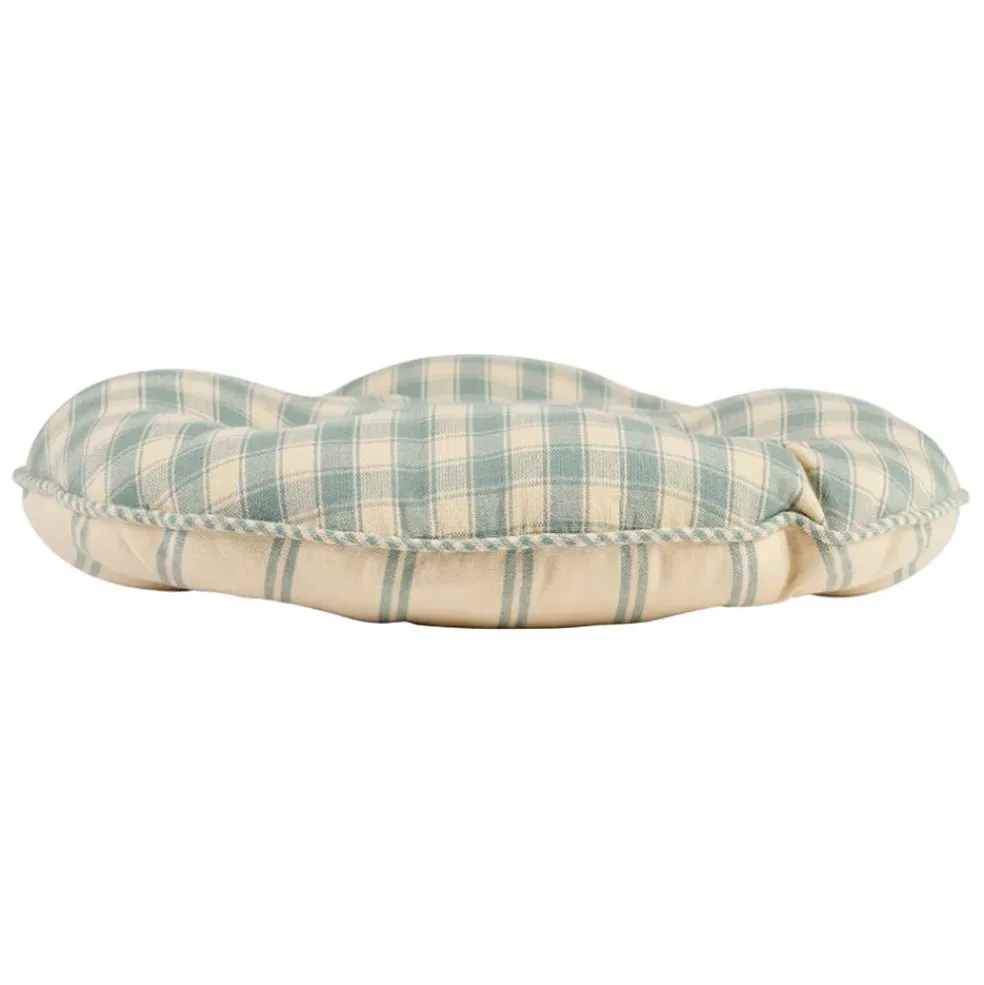 Galette de chaise ronde en coton vichy sauge d40cm - Campagne