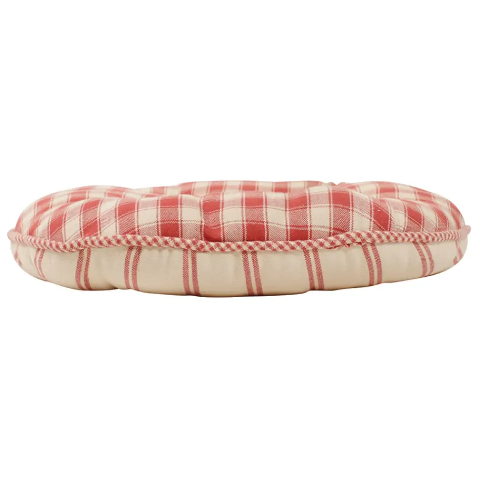 Galette de chaise ronde rouge en coton