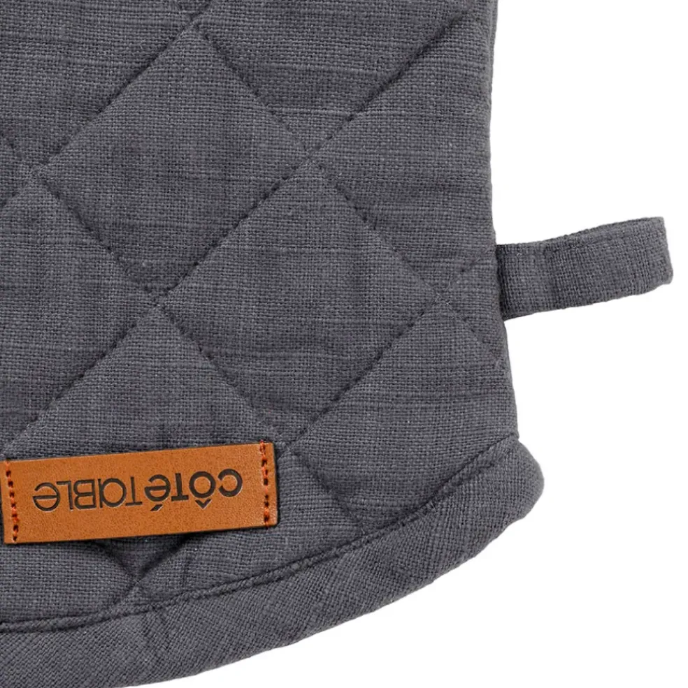 Gant et manique en coton anthracite - Cellier