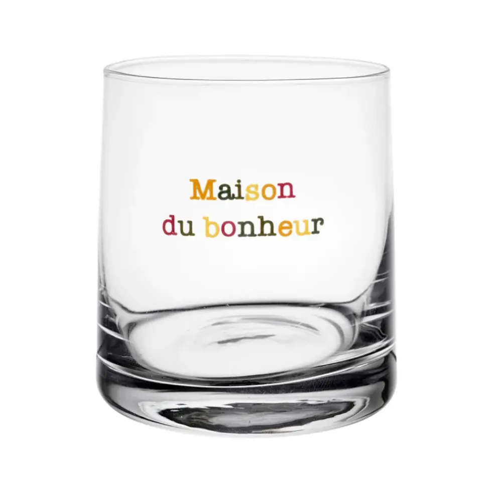 Gobelet Maison du bonheur en verre multicolore 25cl - Famille