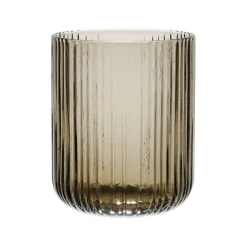 Gobelet strié gris fumé 35cl en verre - folky