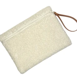 Grande pochette bouclette écru