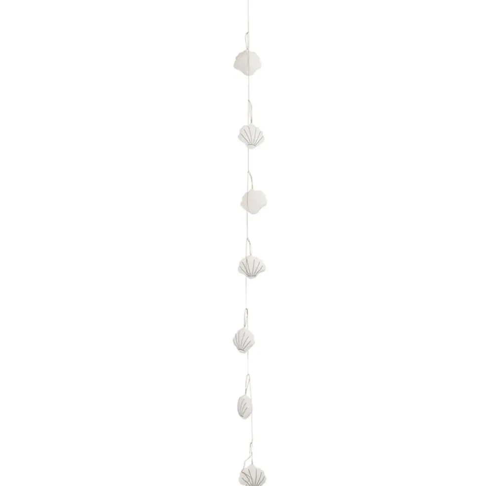 Guirlande 7 coquillages en coton et polyester écru l130cm - Eté A La Mer