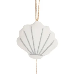 Guirlande 7 coquillages en coton et polyester écru l130cm - Eté A La Mer