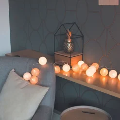 Guirlande boule blanc et or 20 leds