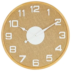Horloge en bambou naturel et blanc d60cm - Ladret