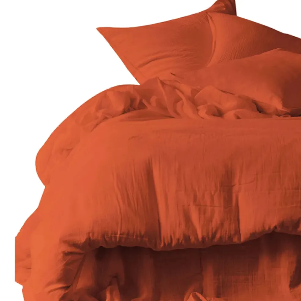 Housse de couette en coton terre brulée 260x240cm - Dili