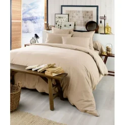 Housse de couette en flanelle sable 240x220cm - Candice