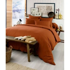 Housse de couette en flanelle tomette 240x220cm - Candice