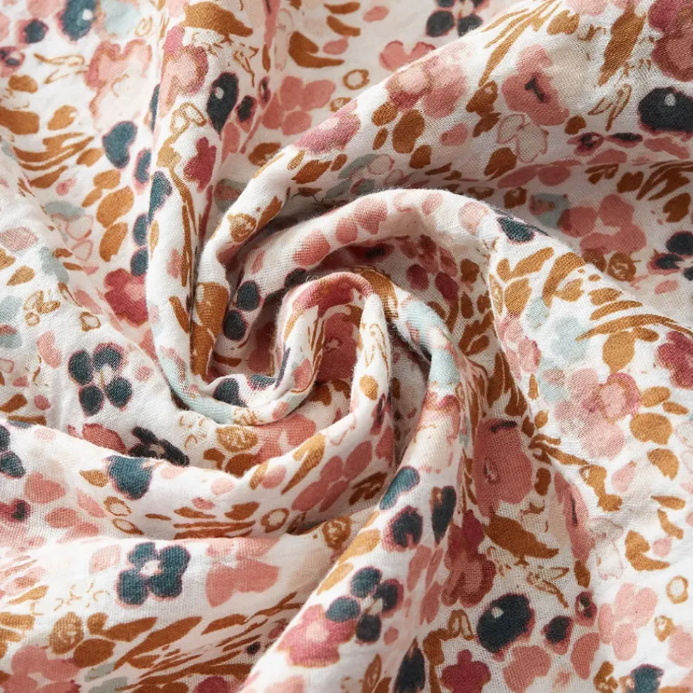 Housse de couette en gaze de coton imprimée pampa 240x220cm - Capucine