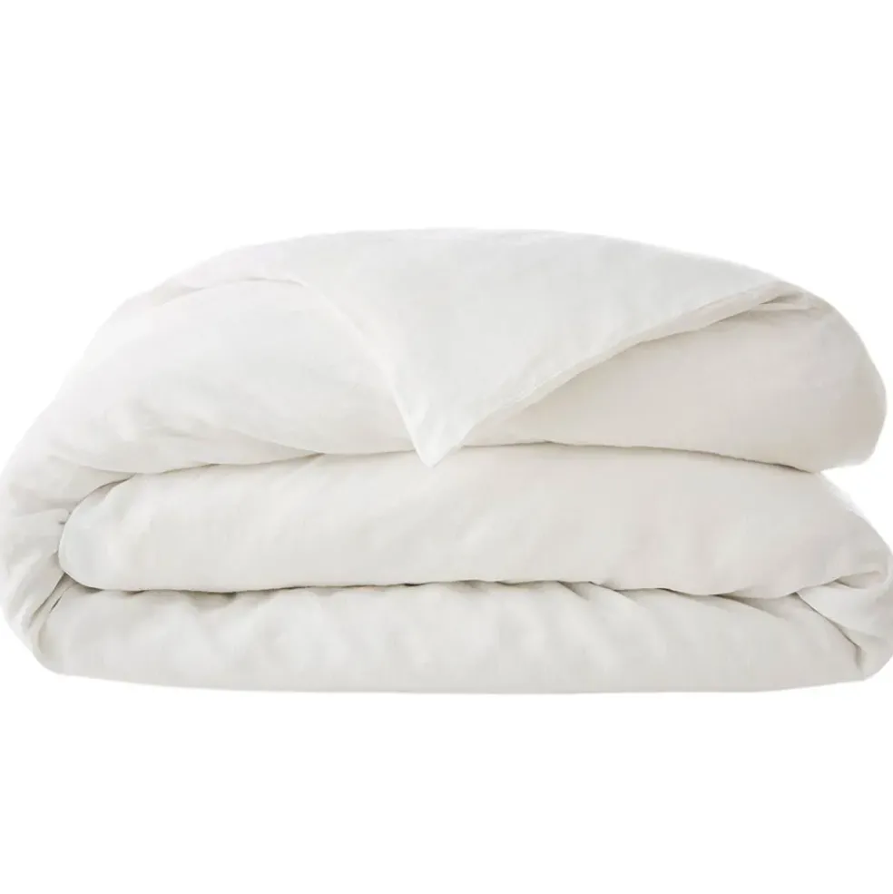 Housse de couette en lin lavé craie 240x220cm - Soline