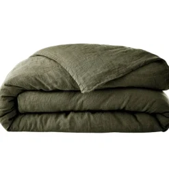 Housse de couette en lin lavé thym 260x240cm - Soline