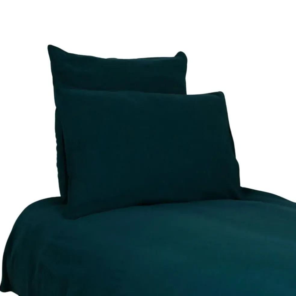 Housse de couette en voile de coton bleu de prusse 240x220cm - Dili