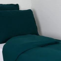 Housse de couette en voile de coton bleu de prusse 240x220cm - Dili