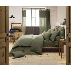 Housse de couette romarin en gaze de coton 260x240cm - Gaia