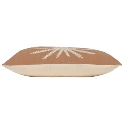 Housse de coussin brodée en coton terracotta 50x30cm - Nomadea