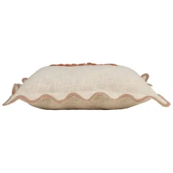 Housse de coussin brodée hola Bella en coton terracotta 45x45cm - Lumi