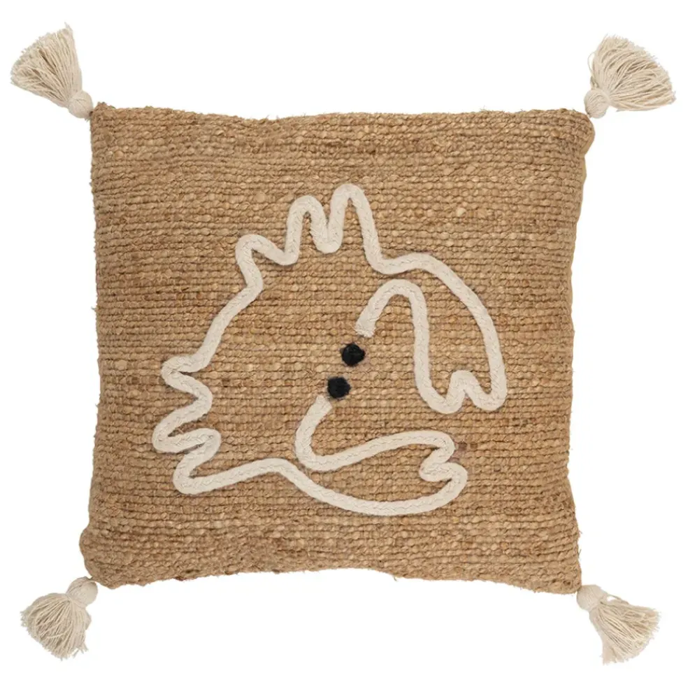 Housse de coussin Crabe en corde et jute naturel blanc 45x45cm - Eté A La Mer