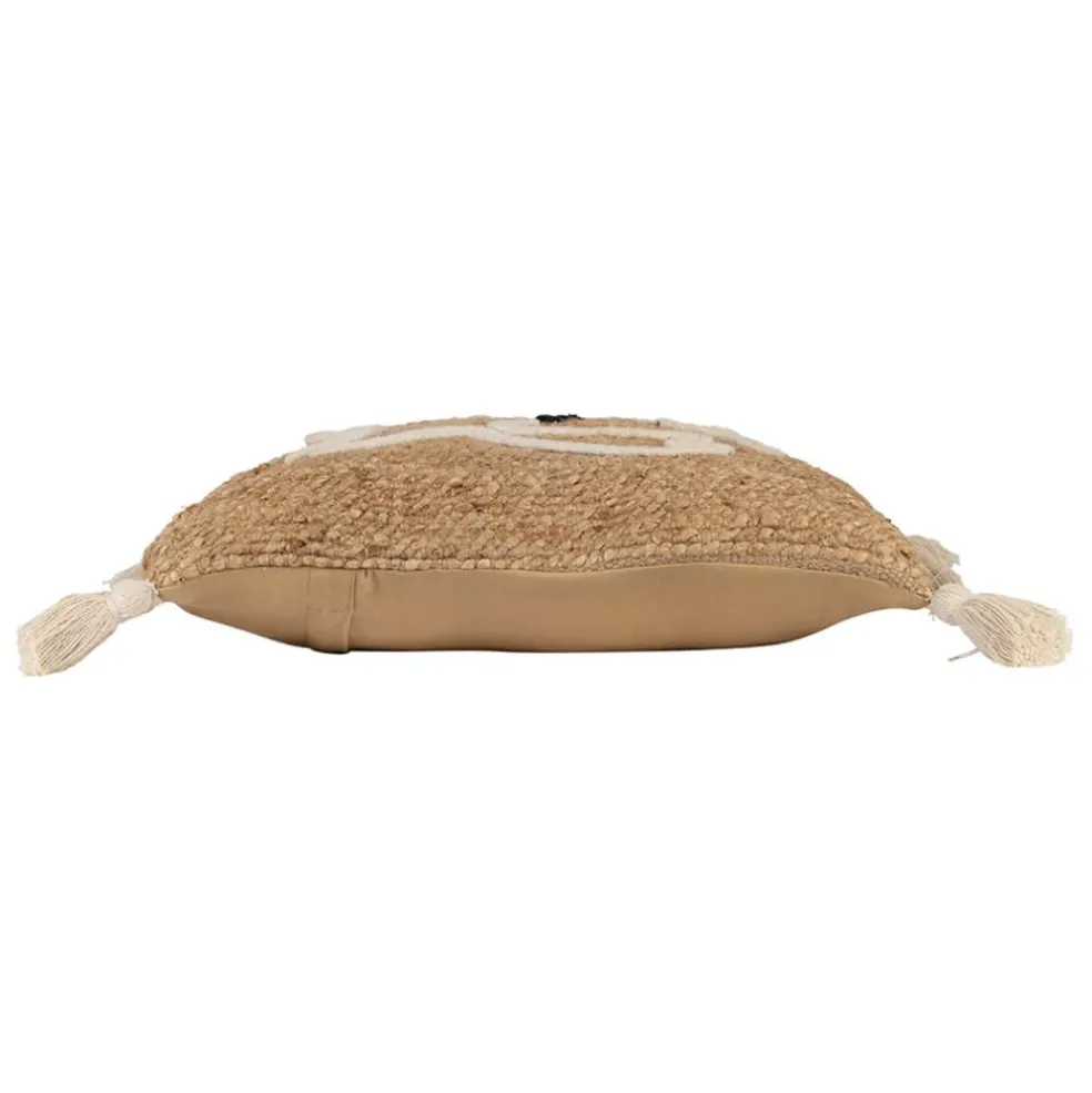 Housse de coussin Crabe en corde et jute naturel blanc 45x45cm - Eté A La Mer