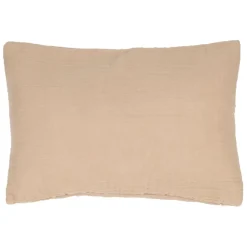 Housse de coussin douceur en gaze de coton terracotta 50x35cm