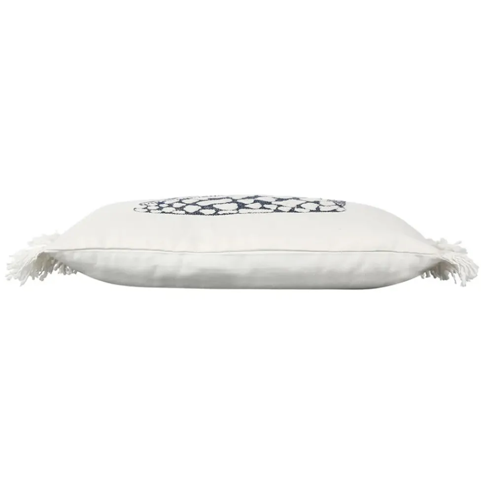 Housse de coussin en coton cauri bleu marine 50x30cm - Bord De Mer