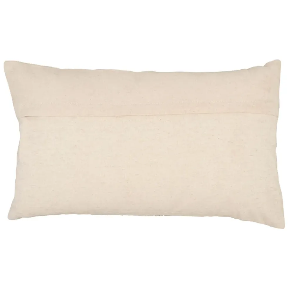 Housse de coussin en coton et lin blanc 50x30cm - Soleil