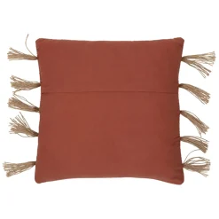 Housse de coussin en coton et jute terracotta 45x45cm - Kolore