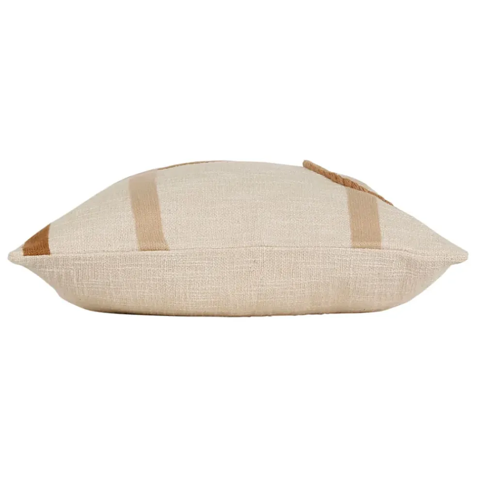 Housse de coussin en coton écru et terracotta 45x45cm - Organic