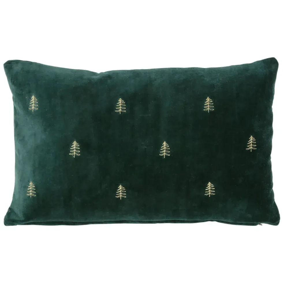 Housse de coussin en coton vert foncé 50x30cm - Mon sapin